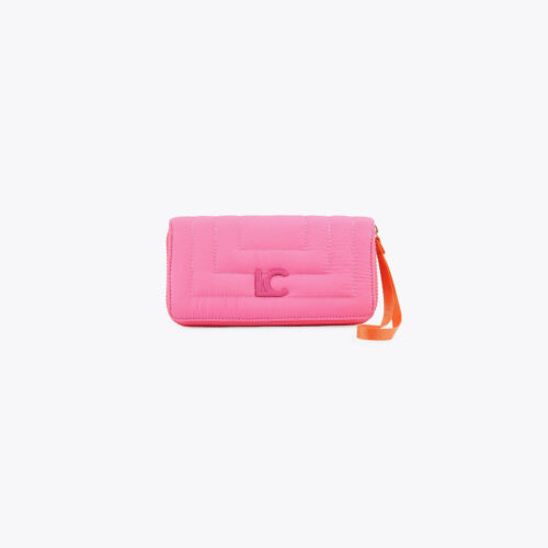 Billetero nylon acolchado rosa